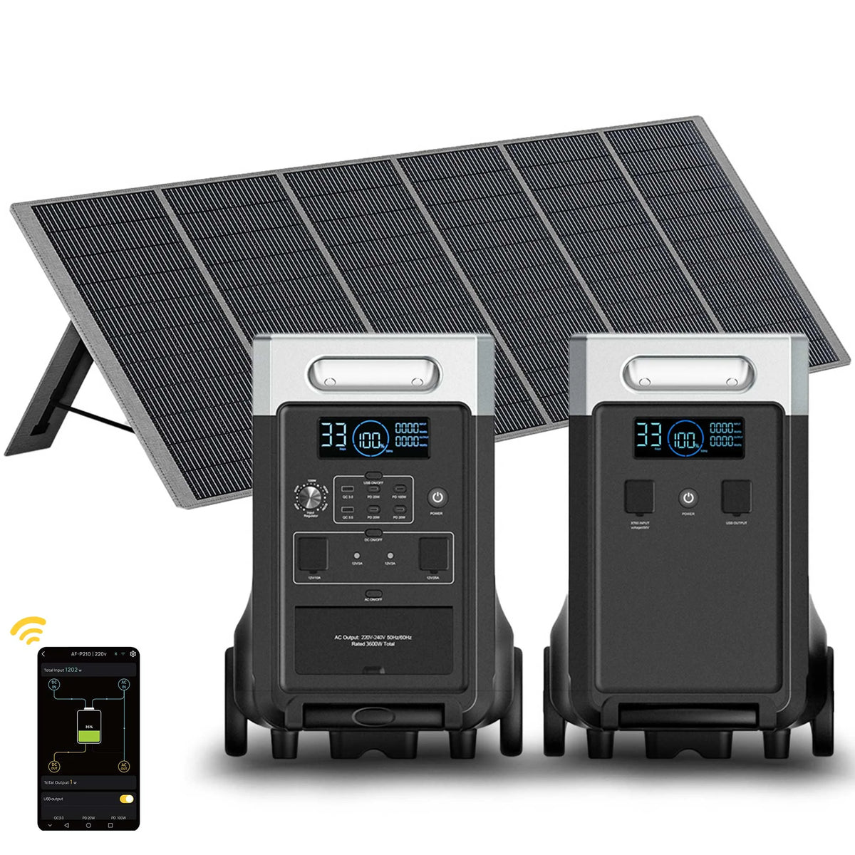 AFERIY P310 Kit Generatore Solare da 3600W con Batteria di Espansione da 3840Wh
