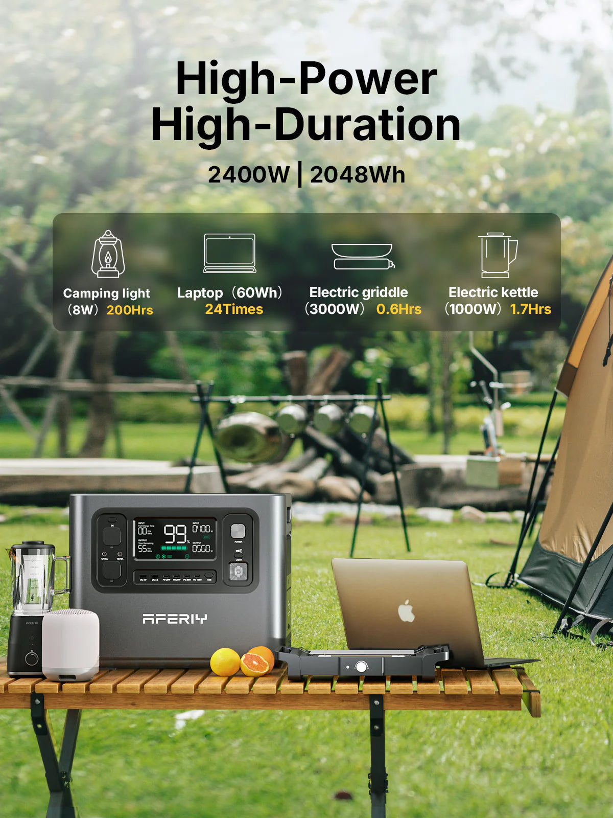 AFERIY P210 Power Station Portatile 2400W 2048Wh